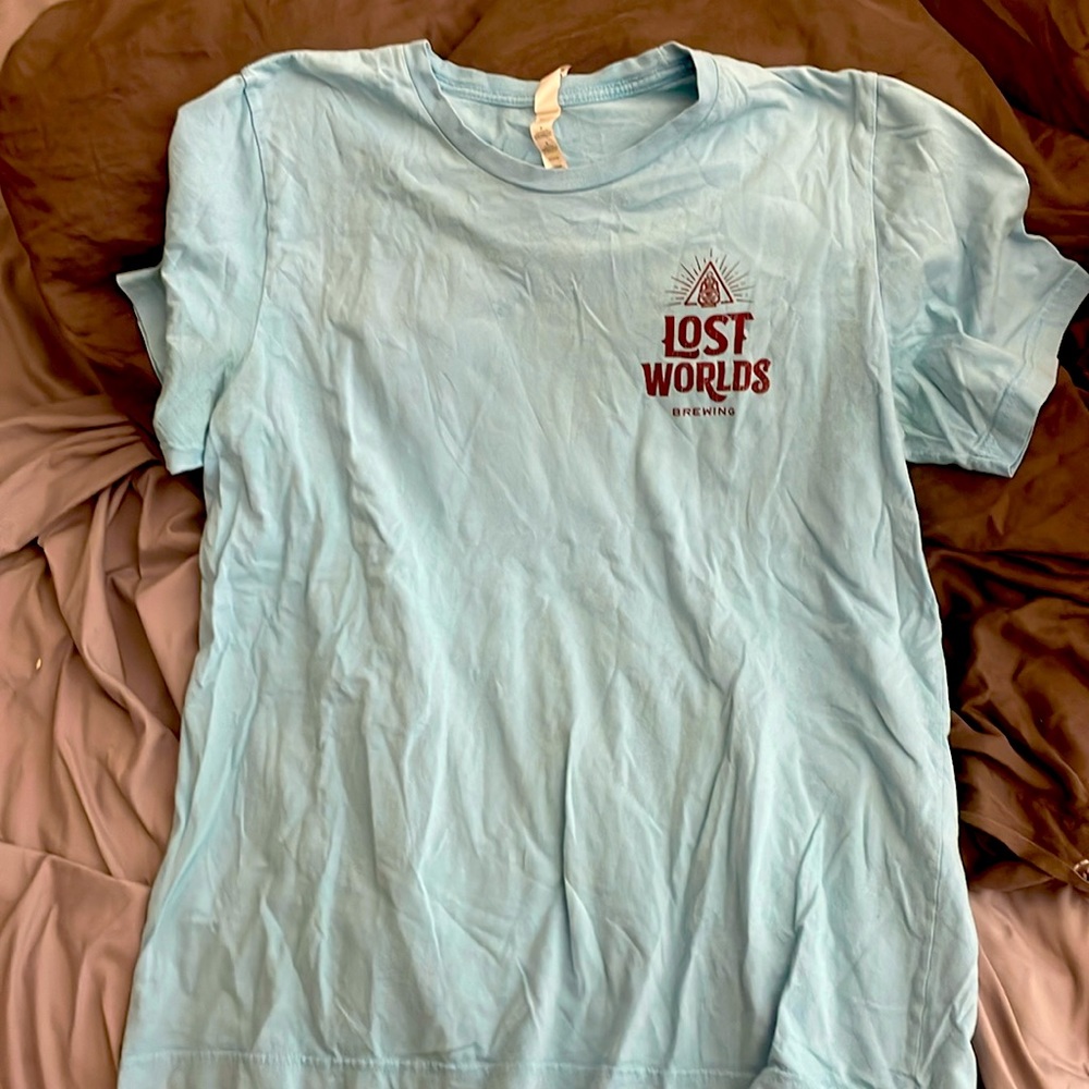Lost worlds brewery euchre tshirt size L